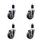 Service Caster 3.5'' Thermoplastic Rubber Wheel Swivel 1-1/2'' Expanding Stem Caster Set, 4PK SCC-EX20S3514-TPRB-112-4 - alternate 1